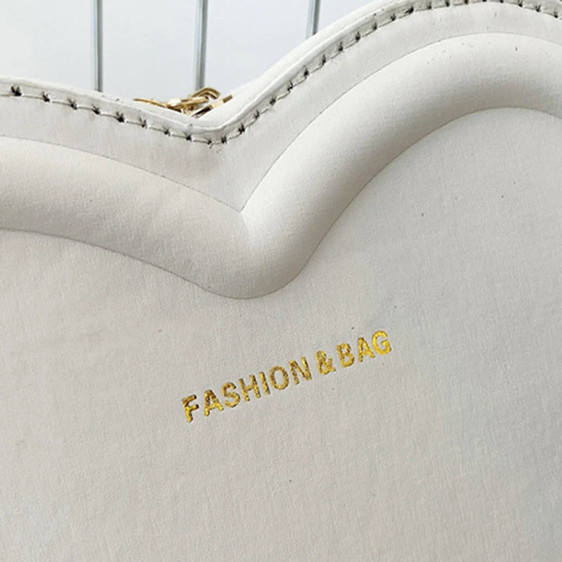 Fashion Heart Shaped Candy Color Small Shoulde Sling Bag For Girl PU Leather Zipper Women Casual Crossbody Bag