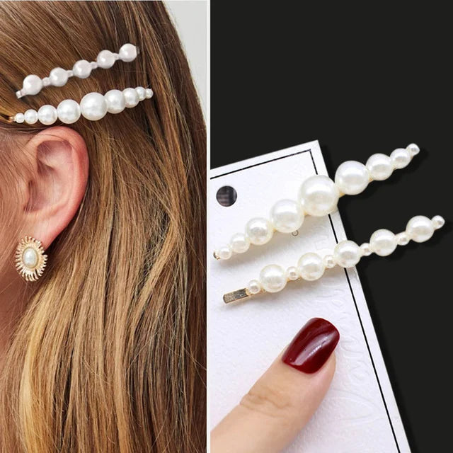 1 Set Flower Pearl Hair Clips For Women Fashion Acrylic Hairpins Hairgrips New Girl Hair Accessories Geometric Barrettes Jewelry