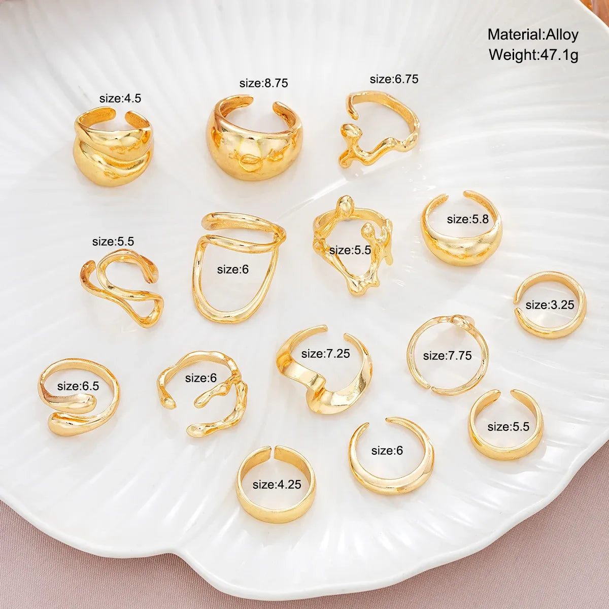 15/46/47Pcs Fashion Geometric Knuckle Rings Set For Women Butterfly Heart Rose Gold Color Finger Ring Girls Trend Party Jewelry
