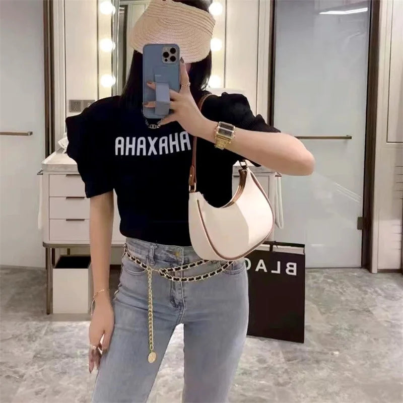 Women's Clutch Handbags Fashion Solid Color PU Leather Underarm Shoulder Bag Female Bag
