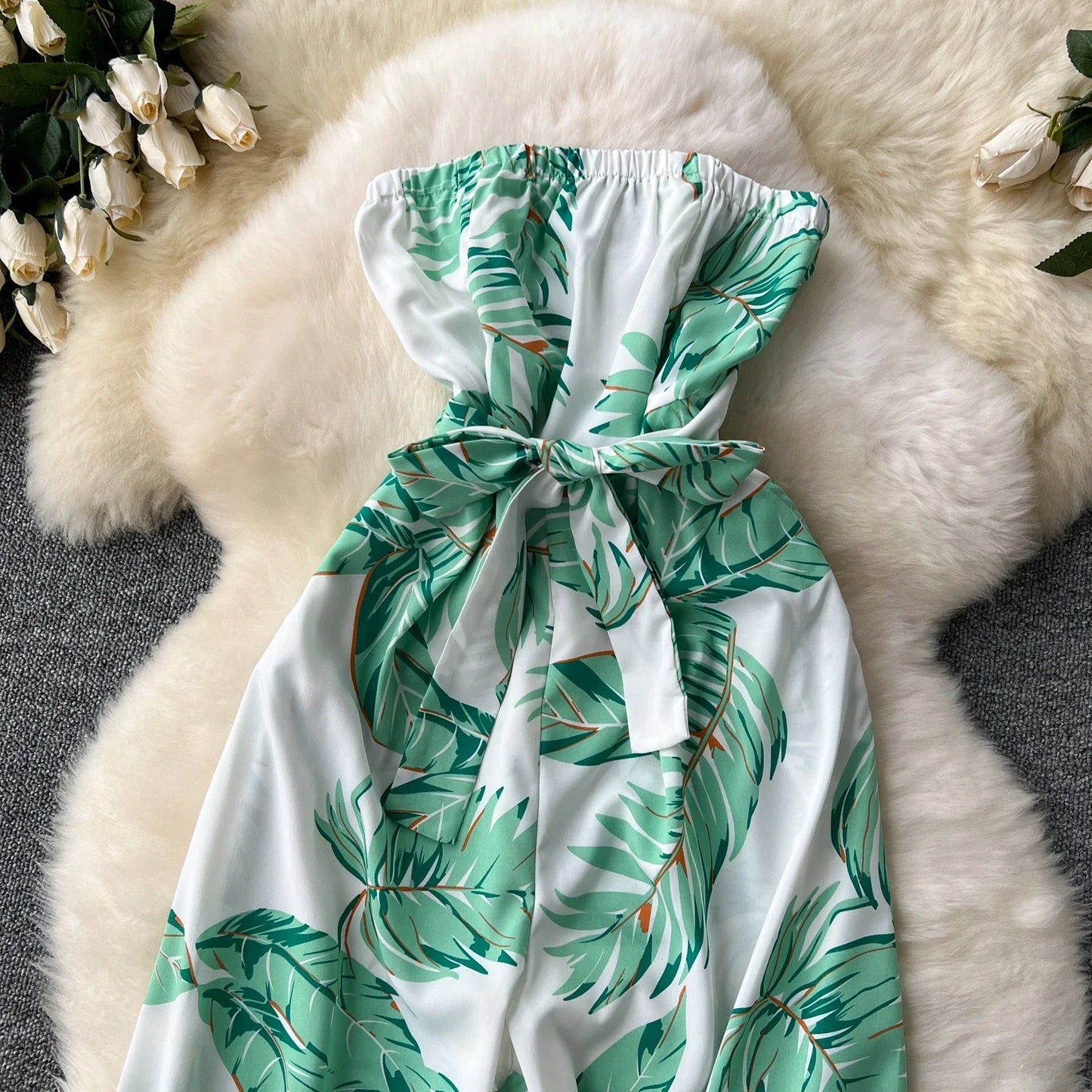 Women's Jumpsuit Elegant Sexy Suspender Printed Jumpsuits Casual Hip Waist Overalls Romper For Women Spring Summer 2024