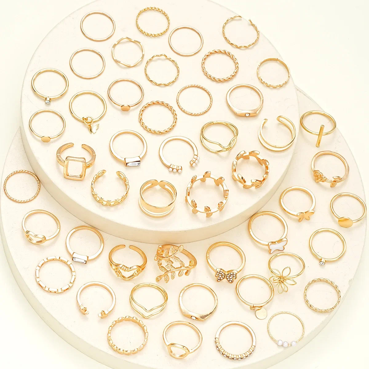 15/46/47Pcs Fashion Geometric Knuckle Rings Set For Women Butterfly Heart Rose Gold Color Finger Ring Girls Trend Party Jewelry