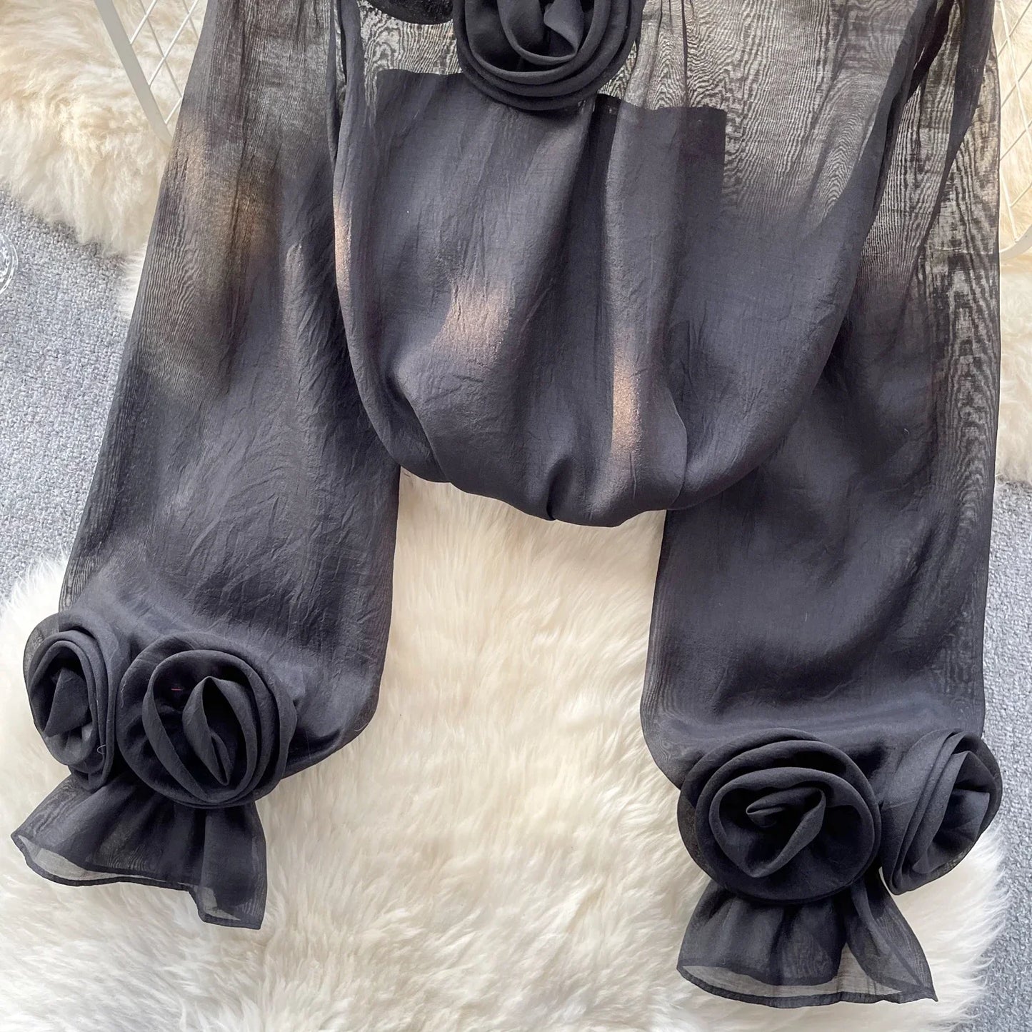 Ruffle Chiffon Blouse Summer Women Lantern Sleeve Fashion Slim Loose Vacation Ladies Y2K Casual Chic Tops