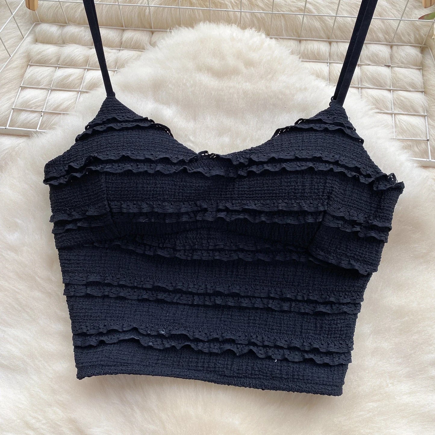 2024 Sweet Ruched Two Pieces Sets V Neck Strap Crop Tops+Short Pleated Skirt Women Korean Style Chic Summer Beachwear Suits