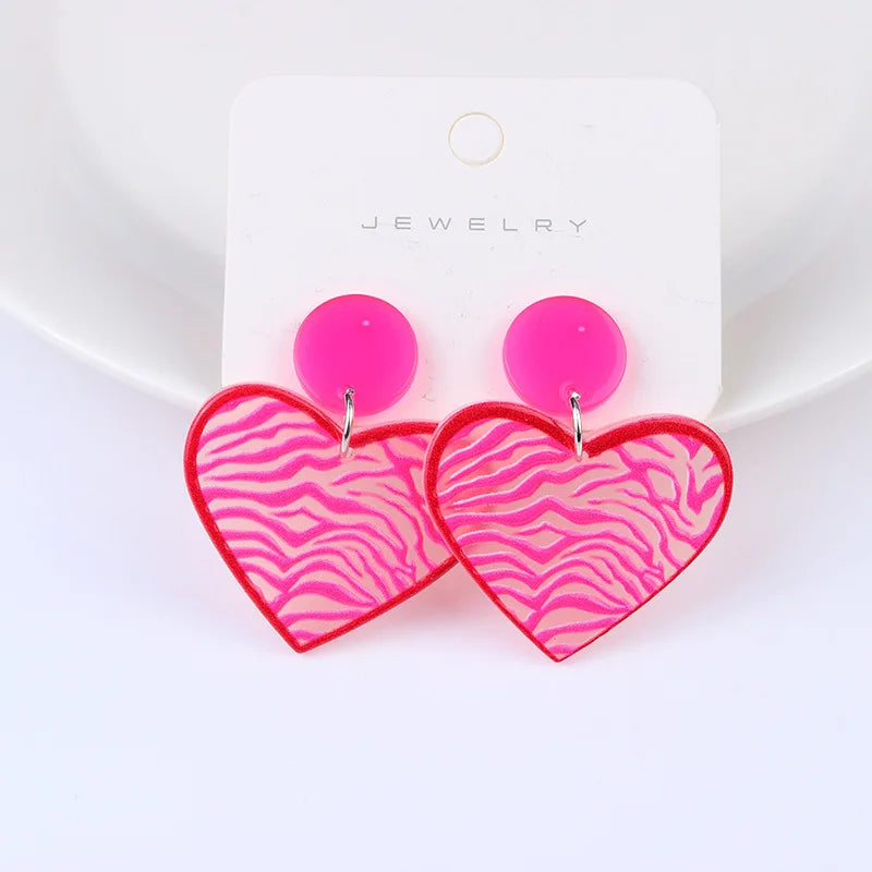 2024 New Spring Colorful Flower Earrings For Women Aesthetic Cactus Plant Acrylic Drop Dangle Earrings Designer Jewelry