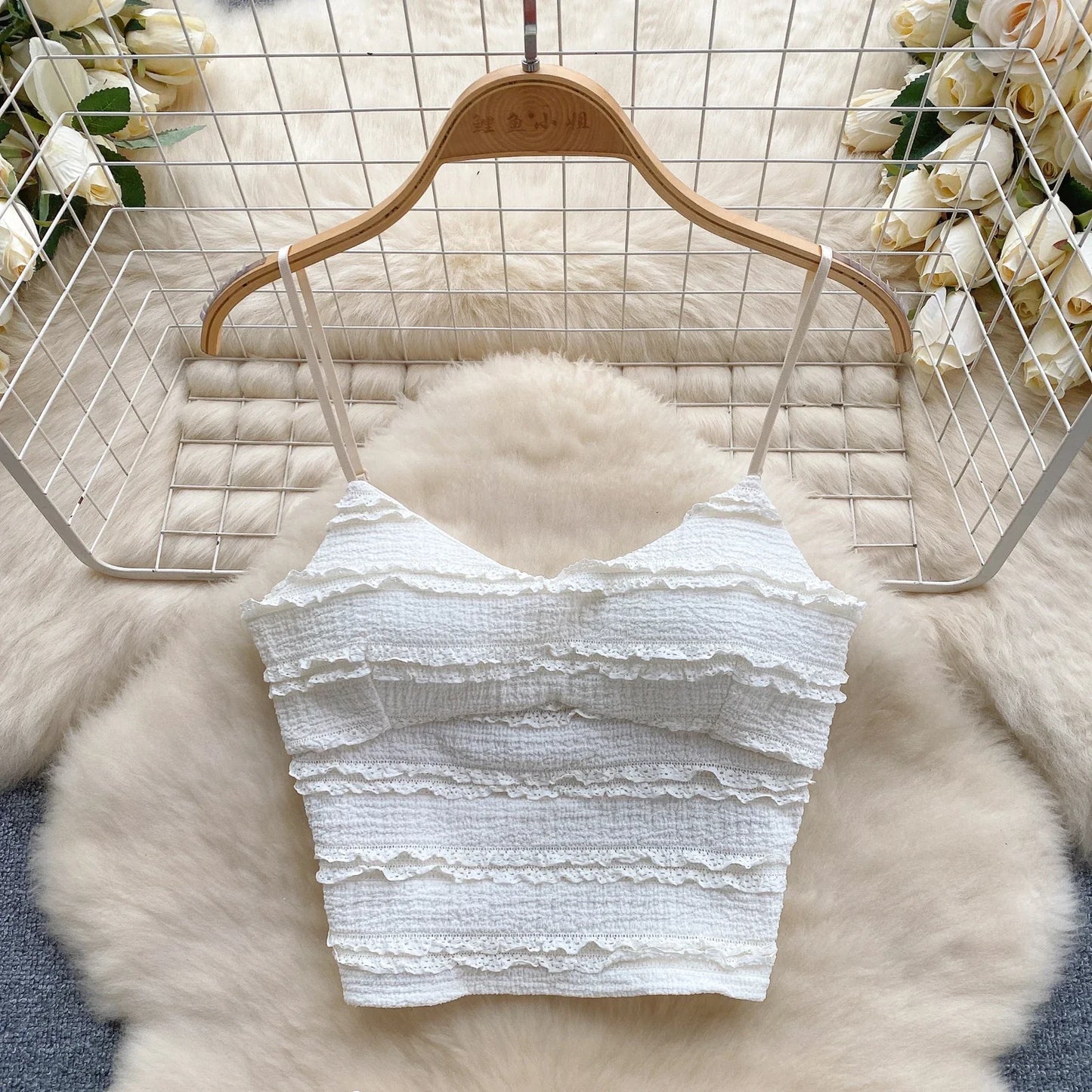 2024 Sweet Ruched Two Pieces Sets V Neck Strap Crop Tops+Short Pleated Skirt Women Korean Style Chic Summer Beachwear Suits