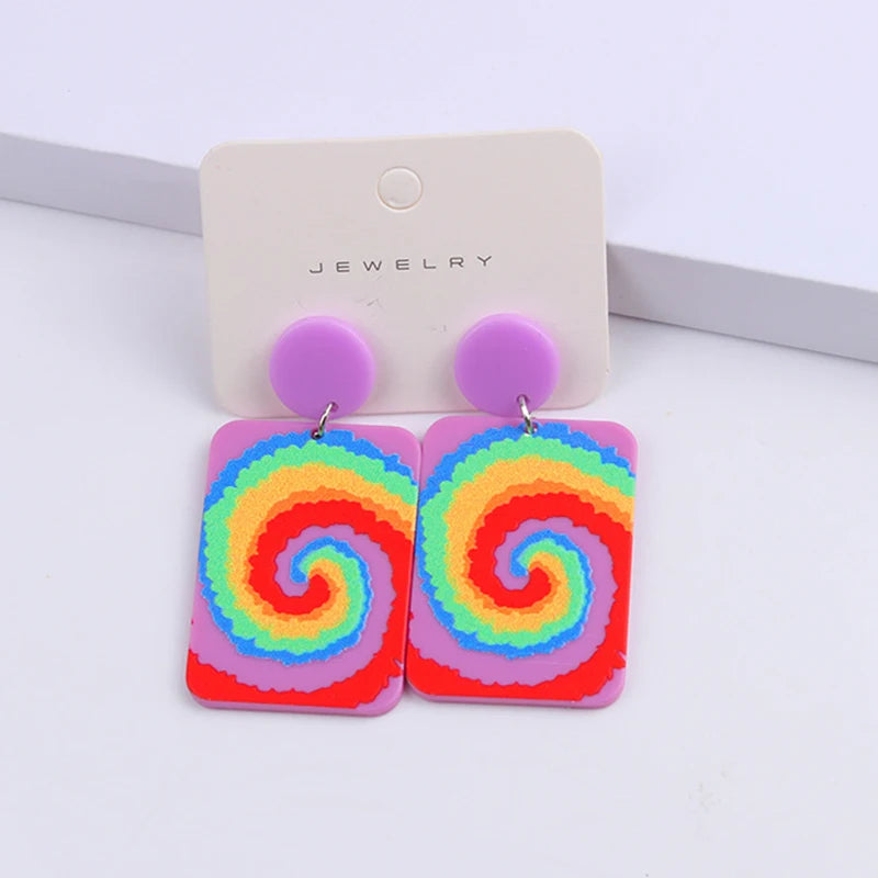 2024 New Spring Colorful Flower Earrings For Women Aesthetic Cactus Plant Acrylic Drop Dangle Earrings Designer Jewelry
