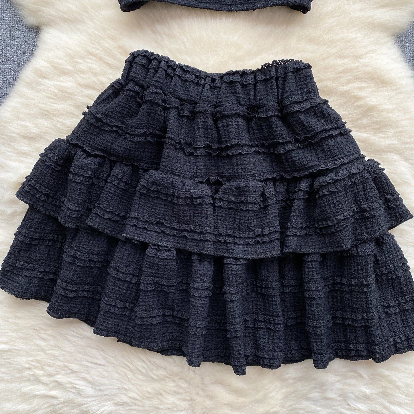 2024 Sweet Ruched Two Pieces Sets V Neck Strap Crop Tops+Short Pleated Skirt Women Korean Style Chic Summer Beachwear Suits