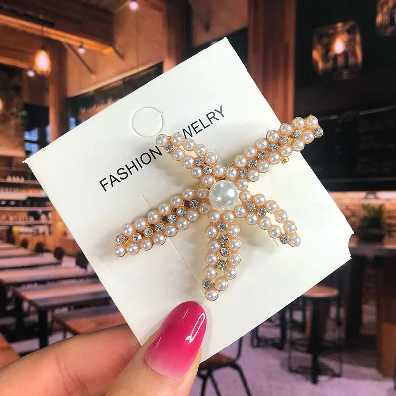 2022 Pearl Crystal Acrylic Hair Clips Set for Women Retro Geometric Barrettes Hairpin Girl Hair Accessories Fashion Jewelry
