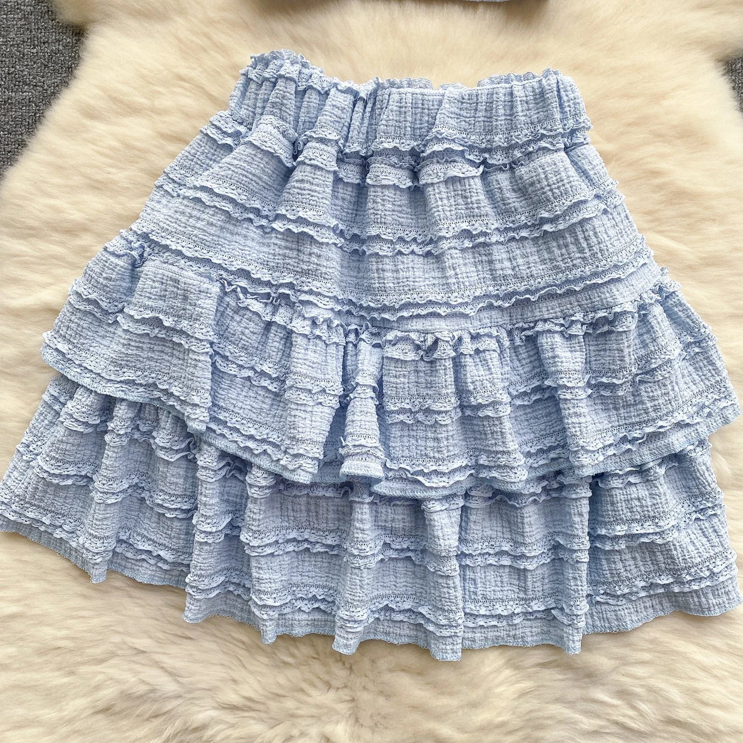 2024 Sweet Ruched Two Pieces Sets V Neck Strap Crop Tops+Short Pleated Skirt Women Korean Style Chic Summer Beachwear Suits