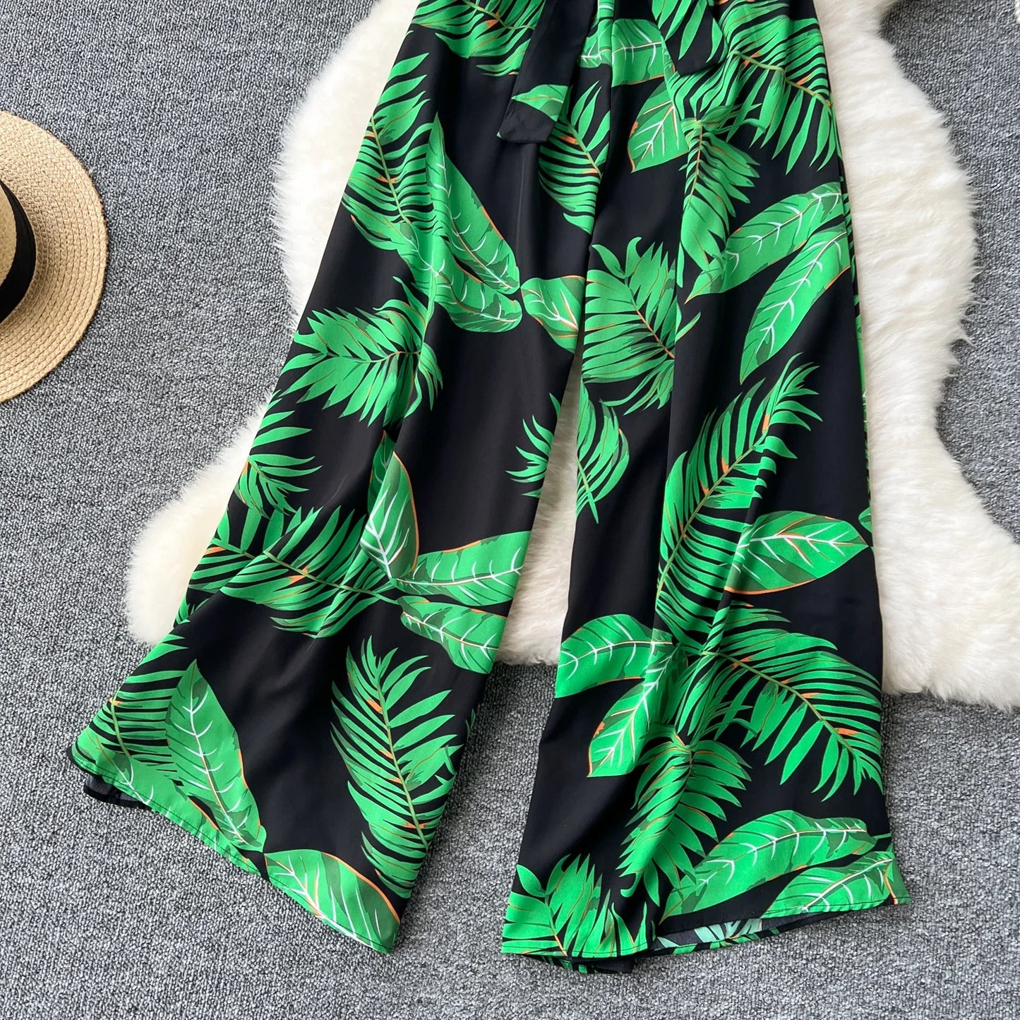 Women's Jumpsuit Elegant Sexy Suspender Printed Jumpsuits Casual Hip Waist Overalls Romper For Women Spring Summer 2024