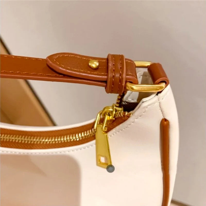 Women's Clutch Handbags Fashion Solid Color PU Leather Underarm Shoulder Bag Female Bag