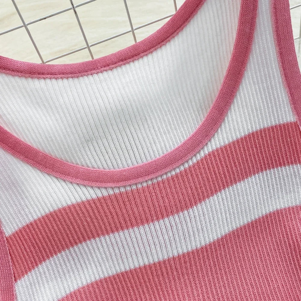 Chic Stripe O-neck Knit Elastic Bodycon Dress Sexy Beach Vacation Sundress Women Casual Slim Pencil Vestidos Maxi Long Dress