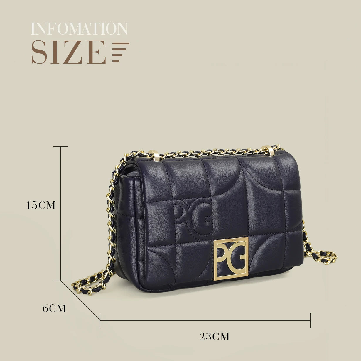 PG Fashion Classic Retro Women's New design Shoulder Bag Letter PU Material Party Multi functional Crossbody Bag